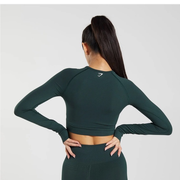 Gymshark vital seamless 2.0 crop top green long sleeve - Picture 3 of 3